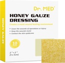 Dr. Med Bal Gauze Dressing, 2" x 2" (10 PCS/Box) Bal Tibb Bandage Yara Care Patch for Minor Abrasions, Cuts, Lacerations, Scald və Yaranlaşdırma üçün Burns, Chemical və Drug Free