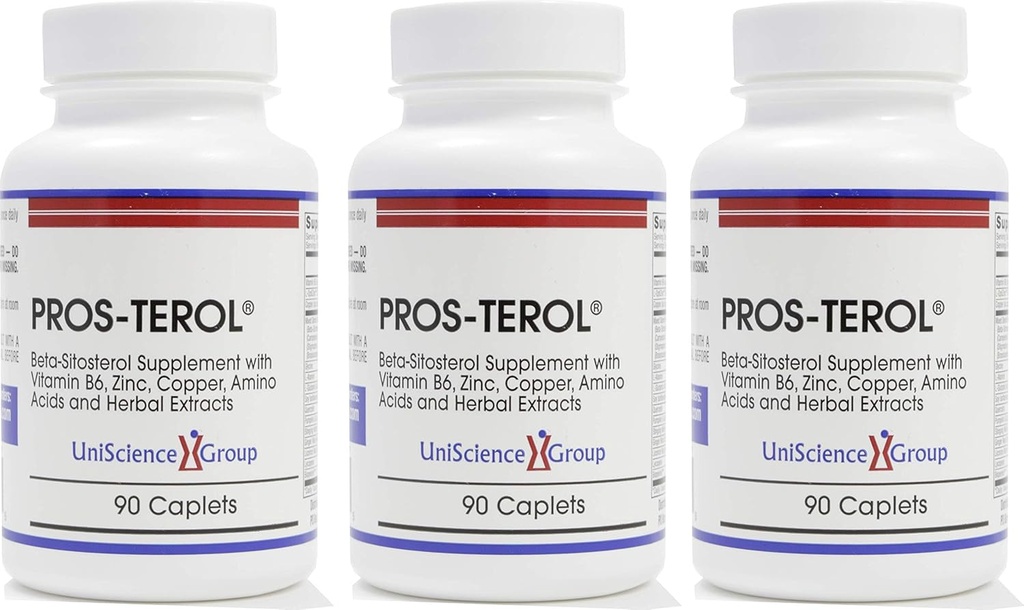ProsterOL (3 Botol kit), Prostate Relief dengan 900 mg Tanaman Sterns dengan Benih Pumpkin, Stinging Nettle Root, Ginger Root, Licorice Root Ekstrak 90 Caplets