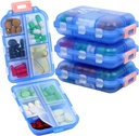 4PS Travel Pill מארגנת עם 164 תוויות Slice,10 השוואתיות Travel Pill Box Portable Portable Folding Small Pillcase Daily Pill Container המשמש לאחסון תרופות מאורגן על ידי Mangbao (כחול)