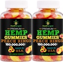 2PACK Hemp Gummies-Fresh Delicious Gummy Peach-for Sleep, Calm and Relax, Back-Premium Hemp Oil Gummy Edibles, Natural Hemp Party-Made en USA