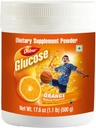 Dabur Glucose - Glucose Pulver - Fortified with Vitamin D and Calcium - A Tasty Orange - 500 Gramm