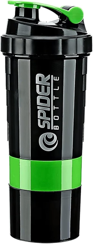 5 In 1 Protein Shaker Bottle - Professional Series Shaker Bottle for Protein Shakes And Pre Workout Gym Bottle,With Powder Storage,Pill Tray,Mixing Ball,Shakes Cup (green)