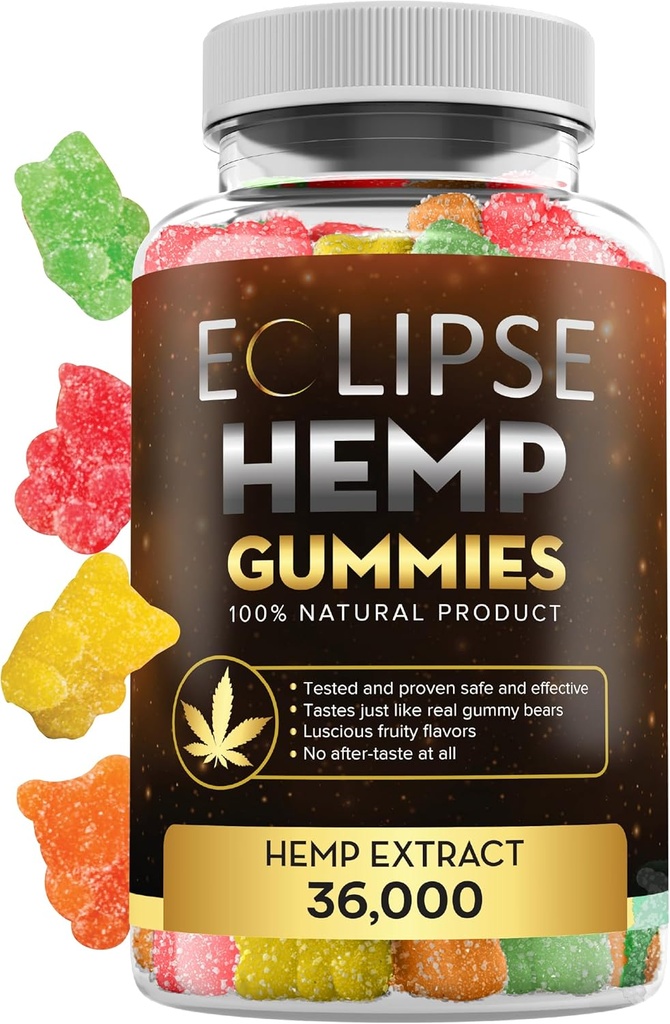 Hemp Gummies - 36.000 MG (60 Count) - 600 MG Per Gummy Bear dengan Hemp Oil - dibuat di AS