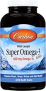 Carlson - Super Omega-3 Gems, 1200 mg Omega-3s, Wild Caught, Sustainly Sourced, 250 myk geler