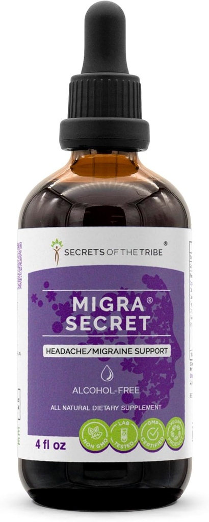 Arktikanın məlumatları - Migra Secret, Baş Ağrı/Migraine Support, Herbal əlavə Drops Alkol-Free Liquid Ekstraktı (4 fl oz)