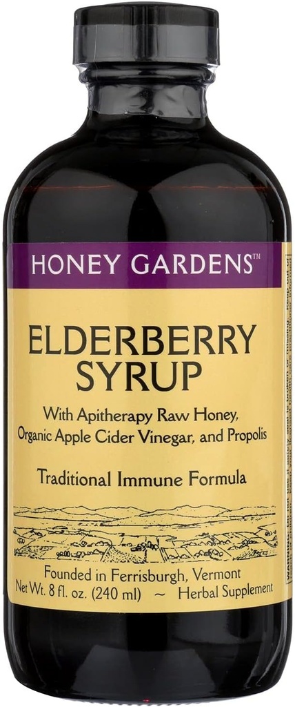 Formula Elderberry eta Honey Immune Syrup Honey Gardens 8oz Liquid