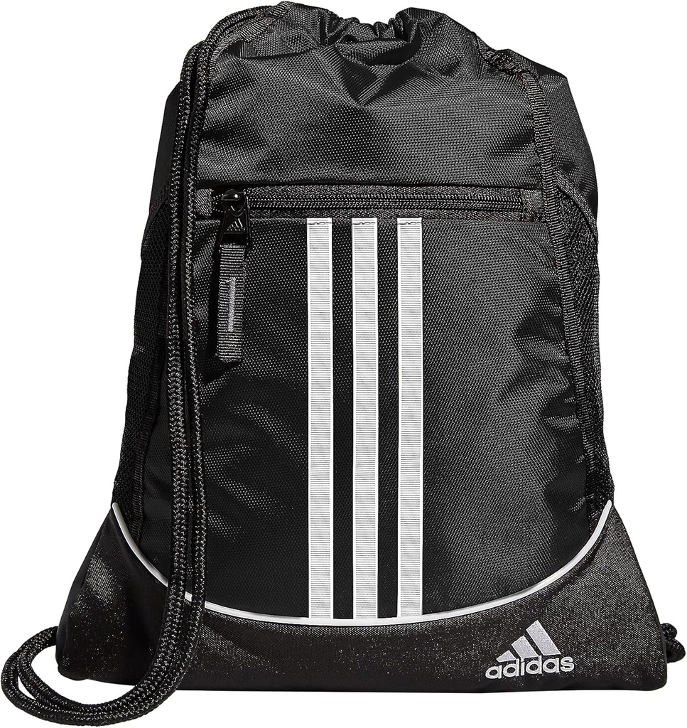 adidas Alliance Sackpack – Drawstring Backpack Small Bag for Men and Women, Black, One Size