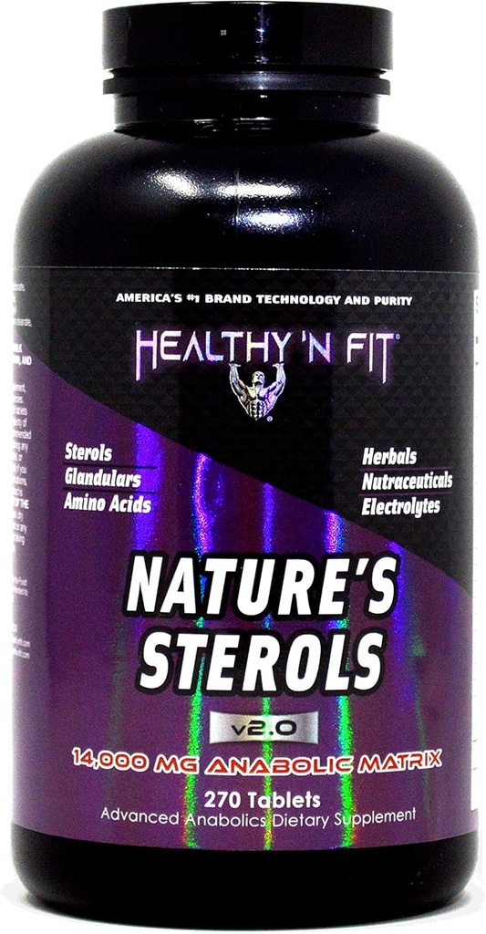 Sağlıklı 'N Fit Nature's Sterols 270 Tabletler - Amino Asits, Herbs, Stim-free Energy ve Electrolytes ile Glandular.