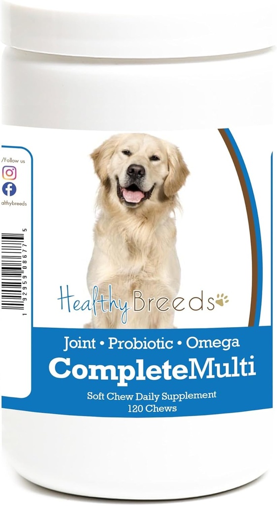 Sveikas Veislė Golden Retriever Visi viename Multivitaminų minkštas Chew 120 Count