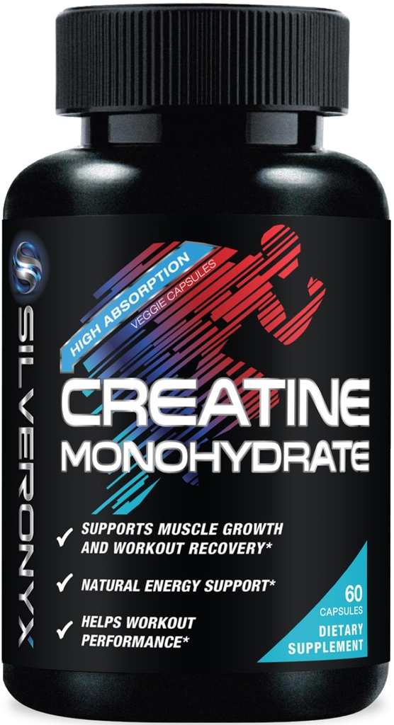 Creatine Monohydrate 3000mg Per Serving - 3X Strength Micronized Creatine Powder - Supports Lean Muscle, Strength, Energy, & Endurance - All Natural Supplement, Non-GMO, Bottled in USA - 60 Capsules