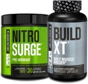 Jacked Factory Nitrosurge Pre-Workout in Green Apple & Build XT Muscle Building Bundle for Men & Women