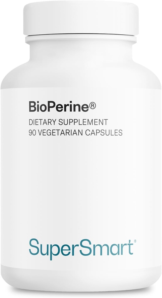 SuperSmart Bioperine 30mg per dia (95% Canonine) - Extrapellador de Pepper negre suplementari - Absorció Millora - Enzyms proventible Enzims No-GO i Guten Free - 90 Vegetarians