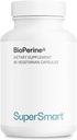 SuperSmart Bioperine 30mg al giorno (95% Piperine) - Black Pepper Extract Supplement - Absorption Enhancer - Digestive Enzymes Support | Non-GMO & Gluten Free - 90 capsule vegetariane