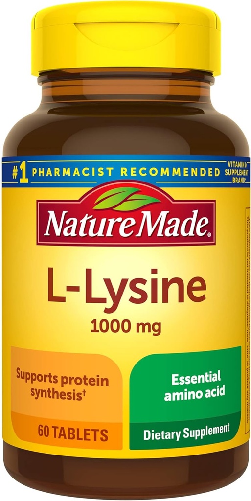 Természet Made L- Lysine 1000 mg, Diétás kiegészítés, 60 tabletta, 60 napos ellátás