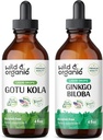 Wild & hữu cơ Gotu Kola Tinc 4 zz & Gakgo Biloba Tinuture 4 oz