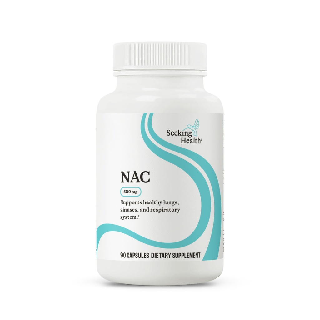 NAC | 500 mg N-Acetyl-L-Cysteine | Powerful Detoxifying Action| 90 Easy-To-Swallow Capsules | Free of Common Allergens | Seeking Health