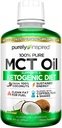 Aceite MCT | Aceite MCT puro inspirado | Fontedo de aceite de coco, non-GMO | Soportes de Keto & Paleo Dietas | Mesturas con café, té e Shakes | MCT aceite para enerxía sustentable | Sen sabor, 16 fl oz