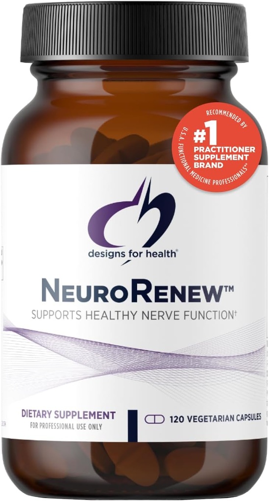 Design untuk NeuroRenew Kesehatan - 5- MTHF dengan Vitamin B6 (p-5p), Metil B12, Acetyl L- Carnitine, B1 (Benfotiamine) + More - Supports Healthy Nerve Fungsi