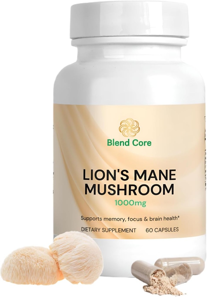 Mane Mushroom Nootropic Capsules - Apoio cognitivo e saúde cerebral