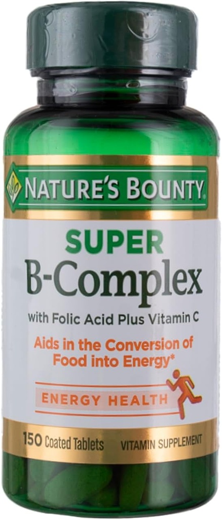 Complesso Bounty Super B della natura con vitamina C & acido folico, supporto immunitario e energetico, 150 compresse - Confezione da 2