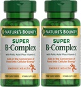 Nature's Bounty Super B Complex with Vitamin C & Folic Acid, Immune & Energy Support, 150 Tablets - Pack of 2