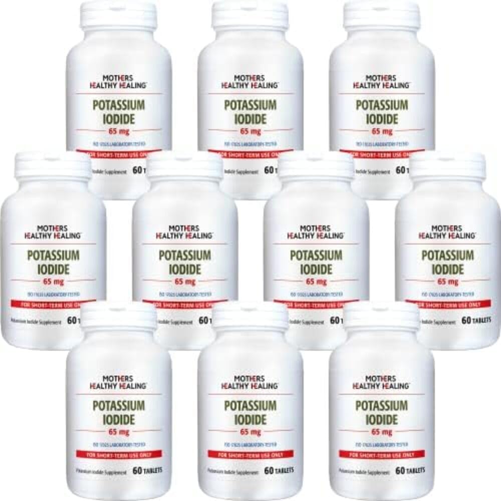 Potassium Iodide 65 mg KI Supplement | 600 Potassium Iodide Tablets | (Short Term Use Only) Potassium Tablets for Thyroid Support | Iodine - YODO Naciente