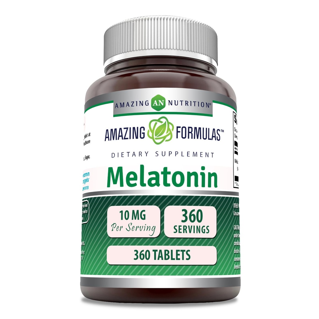 Amazing Formulas Melatonin Supplement | 10 Mg per Serving | 360 Tablets | Non-GMO | Gluten-Free | Made in USA