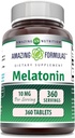 Erstaunliche Formeln Melatonin Ergänzung | 10 Mg pro Servieren | 360 Tabletten | Non-GMO | Gluten-Free | Made in USA