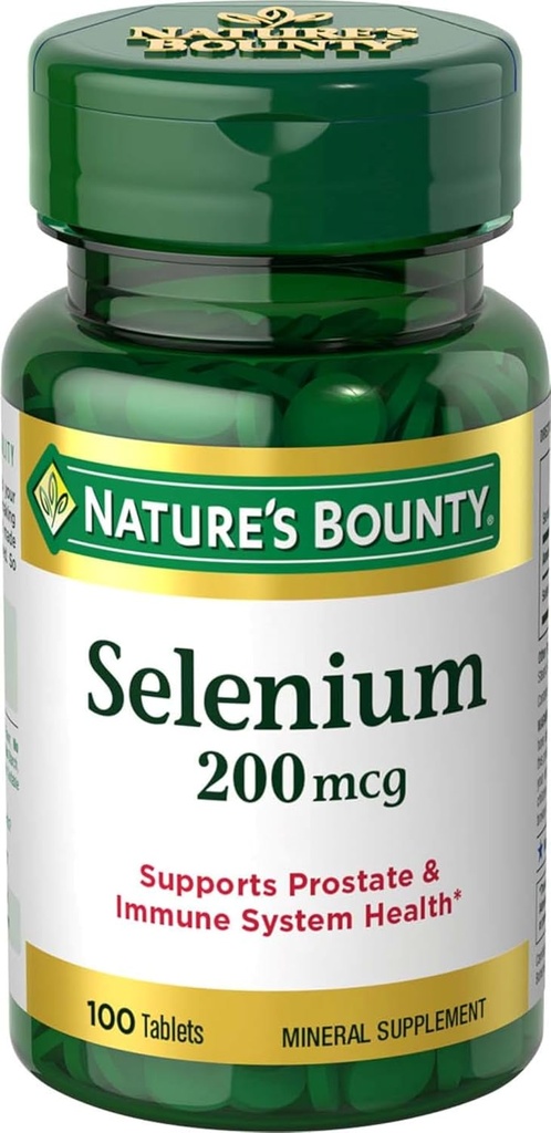 Nature's Bounty Selenium, Ondersteunt Prostaat en Immuunsysteem Gezondheid, 200 mcg, 100 tabletten