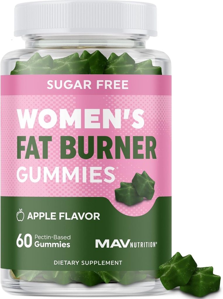 Kvinnors Fat Burner Gummies för viktminskning | Grönt te, Grönt kaffe Bean, Garcinia Cambogia & Ketones | Fettbrännare för kvinnor viktminskning Gummies | Grönt Tea Fat Burner Supplements | 60 Count