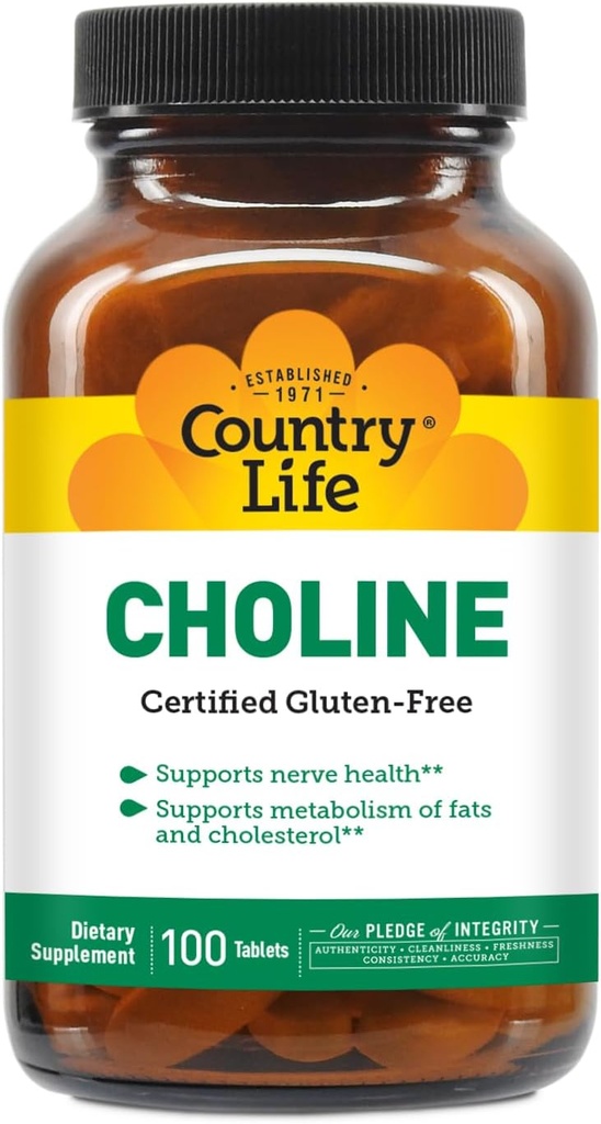 Ülke Life Choline 266 mg, sertifikalı Gluten Free, sertifikalı Vegan, sertifikalı Hell - 100 Tabletler