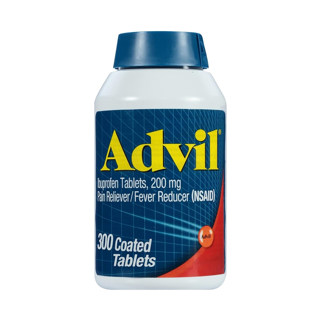 Advilの痛みのRelieverおよびフィーバーの減力剤、頭痛のためのIbuprofen 200mgの痛みの軽減の薬、腰痛、月経の痛みおよび接合箇所の痛みの軽減- 300の上塗を施してあるタブレット