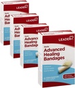 Leader Adhesive Bandages Advanced Curación, Gran Tamaño, 6 Conde - impermeable e flexible - 4 Pack