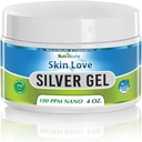 Nutrinoche Nano Silver Gel - Gelişmiş Colloidal Silver Skin Cream - Yara Bakım ve İlk Yardım Gel Burns, Razor Burn ve Sunburn Irritations - Unscented 4 Oz Jar