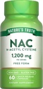 Naturens Sanning NAC Supplement | 1200mg | 60 kapslar | N Acetyl Cysteine | Gratis Form Aminosyra | Icke-GMO och Gluten Fri Supplement