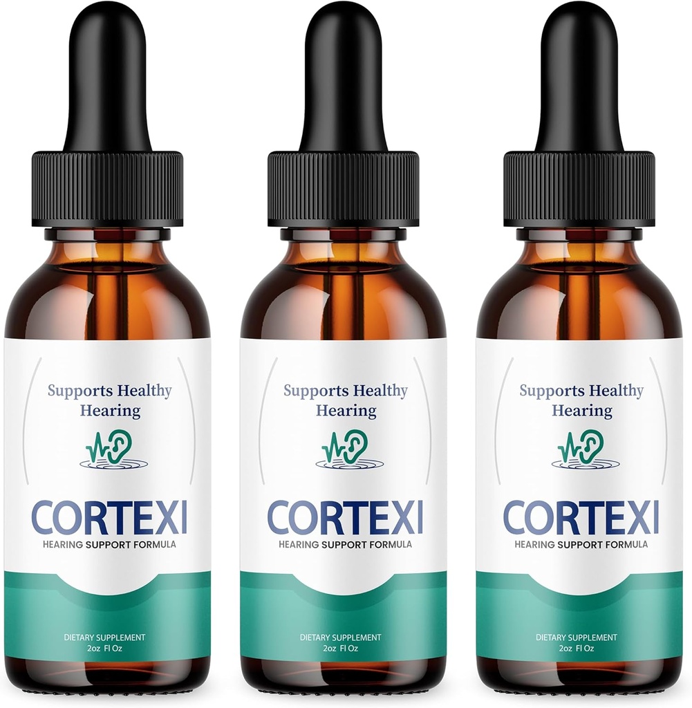 (3 Pack) Cortexi Ear Drops - Resmi Formula - Cortexi Tinnitus Tedavisi Cortexi İşitme Destekleri, kulaklarda ringing için Cortexi Supplement Drops En Güçlü Yeni Improv (3 oz)