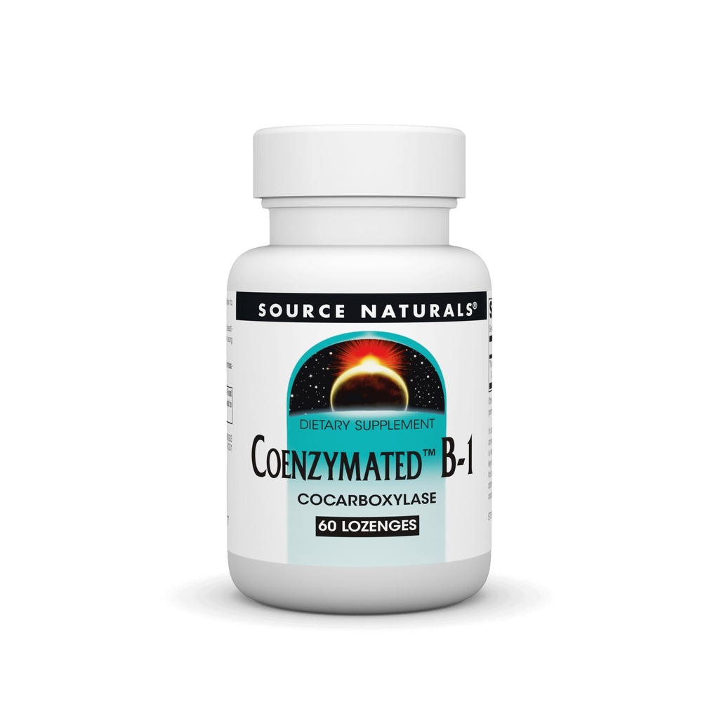 Source Naturals Coenzymated B-1 25mg Fast Acting Thiamin Cocarboxylase Quick-Dissolve - 60 Lozenges