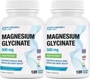 Magnezyum Glycinate 500 mg [High Potency] Veggie Caps, Chelated for Superior Abors, Non-GMO, NO Gluten ve Süt, Destekler Kas, Ortak ve Kalp Sağlığı | Toplam 240 Capsules