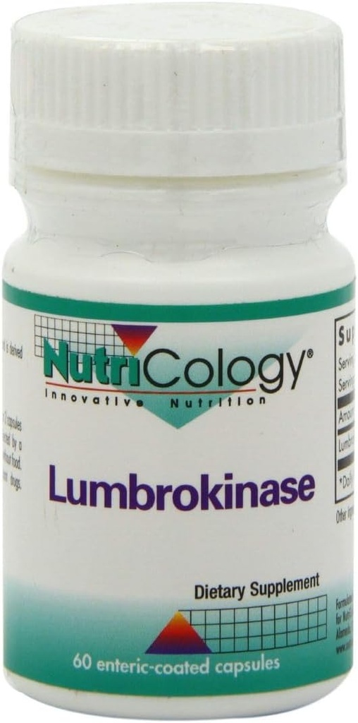 Nutricology Lumbrokinase Supplement - Circulatory System Support, Supports Blood Circulation Already in The Normal Range - 60 Delayed Release Vegetarian Capsules