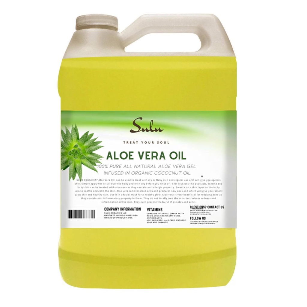 SULU ORGANICS Pure Cold Pressed Nerafinovaný prírodný aloe Vera olej (64 oz)