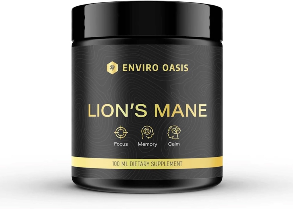Lions Mane Mushroom Extract Powder - Suplemento Nootrópico para promover a função cognitiva de energia, foco e suporte - Intensificação da saúde cerebral para adultos