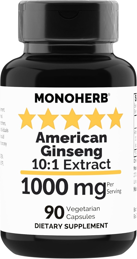 MONOHERB Extract american de ginseng 1000 mg - 90 capsule vegetariene