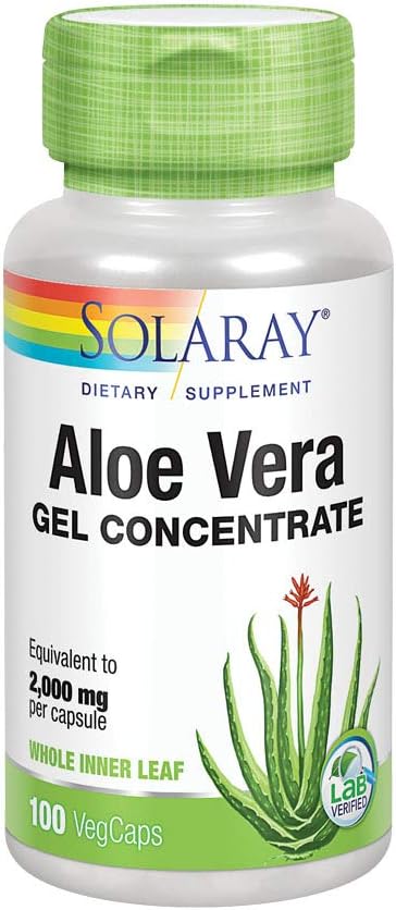 Aloe Vera Gel 2000mg Solaray 100 V Caps (英语).