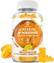 Kreatinmonohydrat Gummies för män och kvinnor, Chewables Creatine Monohydrate för muskelstyrka, muskelbyggare, energiboost, sockerfri, Vegan, Mango Flavor-60 greve
