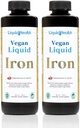 LIQUIDHEALT Veganquid Iron suplementari amb Sun Actritive & Ferochel Fe - Energia natural, Imune System & Metabolic, augmenteu la Clarity Mental, Prenatal/Postnatal - USA Mat, sense fils (EK)