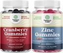 Brodle of Natural Cranberry Gummies para mulleres e homes e Zinc extra para adultos - Extra Strength Delicious Antioxidant Cranberry Chewable Citra 50mg Inmunity