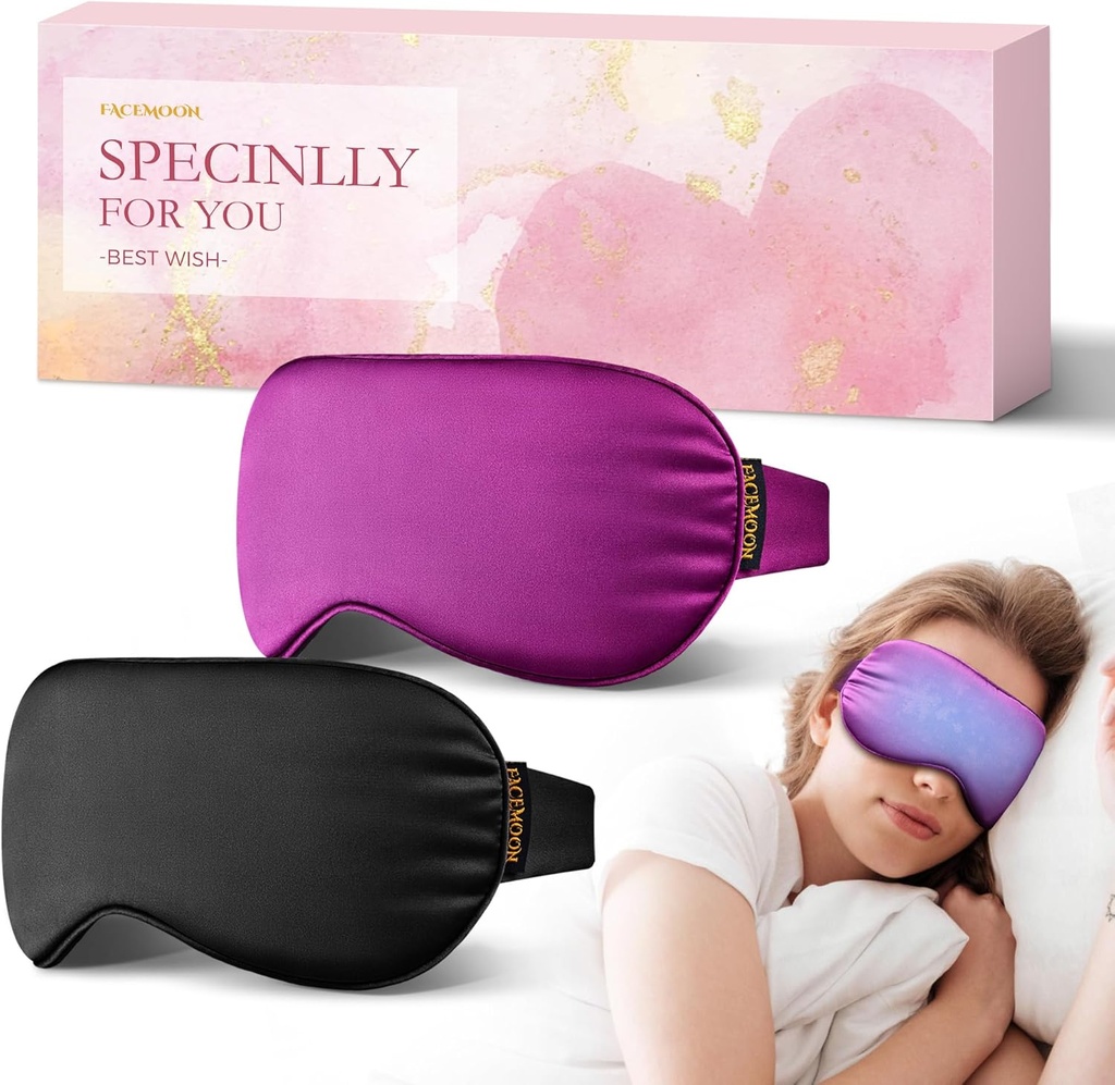 2PCS Cold Eye Mask: Охолодження очей Маска для Puffy Eyes, Headache, Migraines Relief - Холодна компресія для темних кругів, Tired Eyes, після хірургії - багаторазовий гель-лак, вагова маска сну (чорний, п'яний)