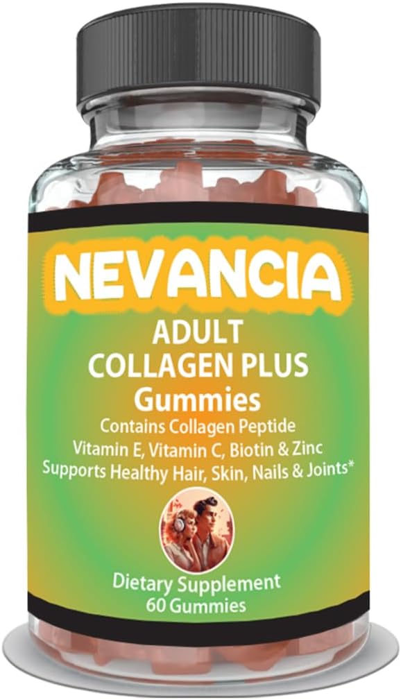 Collagen Gummies Inneholder collagen Peptid, vitamin C, Biotin, vitamin E, sink, glødende hud, Fullere hår, Sterkere negler, felles helse, 60 Tasty Gummies, 30 dagers forsyning