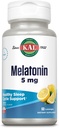KAL Melatonin 5mg Pomoč v spanju Lozenges, Melatonin Dopolnilo podpira kakovost spanja, umiritev in zdravo spanje cikel, z dodanim vitaminom B6, vegetarijansko, naravno limonino aromo, 60 Lozenges