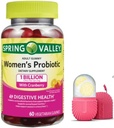FitMania Spring Valley Women's Cranberry Probiotic Supplement Spring Valley Vegetarian Gummies, Raspberry Lemon, 60 Count and a Gift Ice Roller for Face
